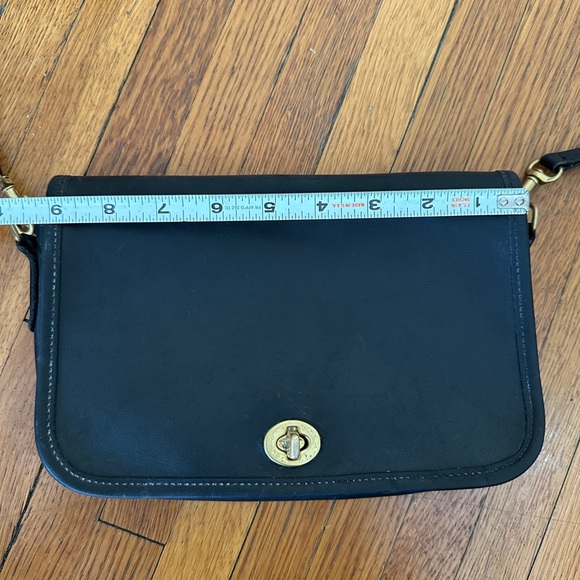 Vintage Black Leather Coach Penny Crossbody Purse - Picture 14 of 15